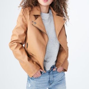 Faux Leather Moto Jacket